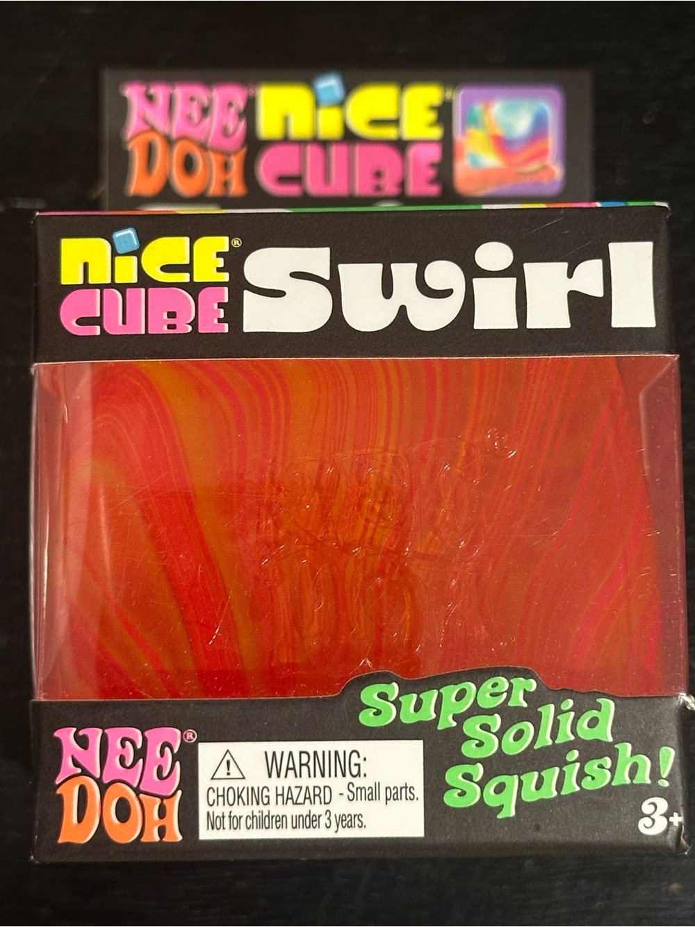 Schylling Needoh authentic Nice Cube Swirl - Red Super Solid Squish